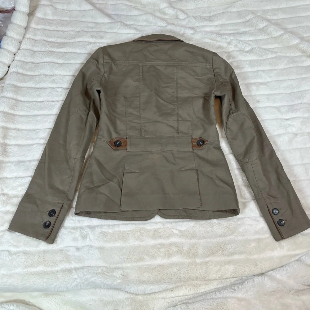 Massimo Dutti XS/S Khaki Green Fall Winter Workwear Preppy Forestcore Blazer NYC